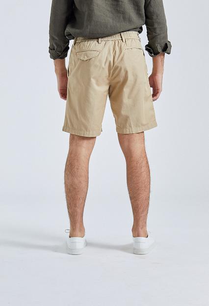 White Sand Robert Shorts Cotton Linen Khaki Brown